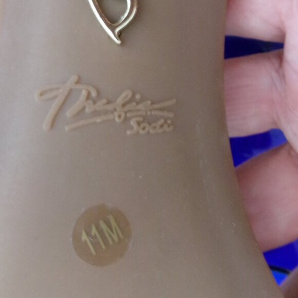 New Thalia Sodi Red Metallic Beaded Strappy DARRLA High Heels Open Toe 11 - Picture 15 of 16